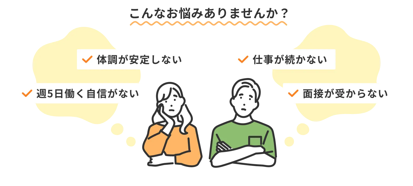 就労移行支援利用者の悩み